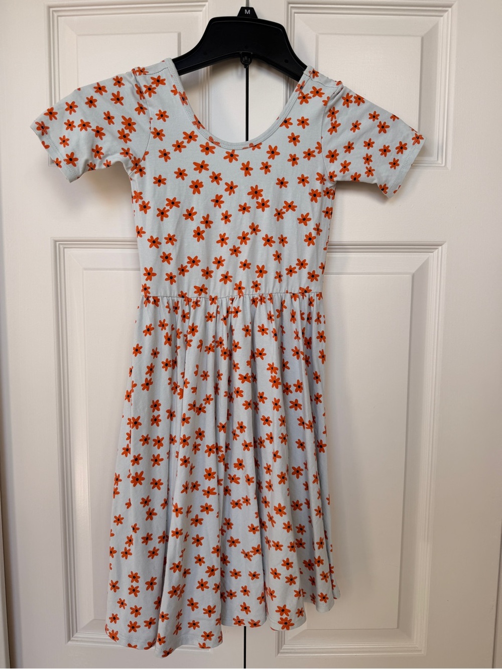 Girls' Orange Floral Short Sleeve Dress - Alice and Ames
